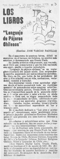 Lenguaje de pájaros chilenos"