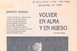 Volver en alma y en hueso: [entrevista]