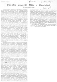 Desafío juvenil: mito y realidad