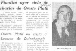 Finalizó ayer ciclo de charlas de Oreste Plath.