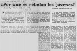 Por qué se rebelan los jóvenes?