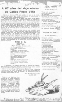 A 67 años del viaje eterno de Carlos pezoa Véliz.
