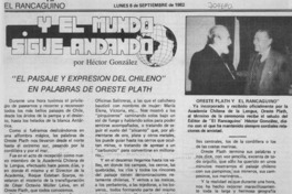 "El paisaje y expresión del chileno" en palabras de Oreste Palth