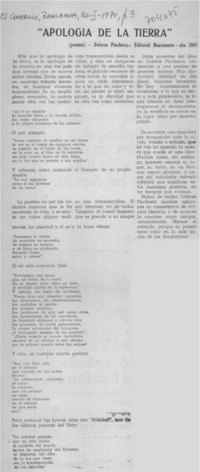 Apología de la tierra".