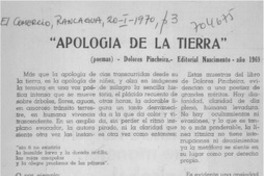Apología de la tierra".