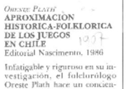 Aproximación histórica-folklórica de los juegos en Chile