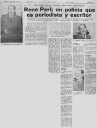 René Peri; un policía que es periodista y escritor.