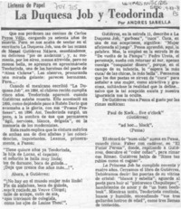 La duquesa Job y Teodorinda