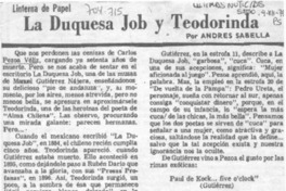 La duquesa Job y Teodorinda