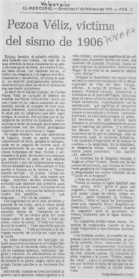 Pezoa Véliz, víctima del sismo de 1906