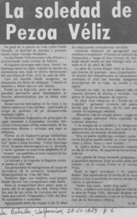 La soledad de Pezoa Véliz