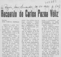 Recuerdos de Carlos Pezoa Véliz