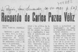 Recuerdos de Carlos Pezoa Véliz