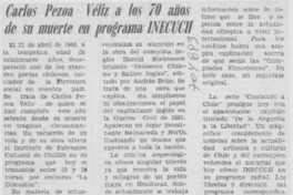 Carlos Pezoa Véliz a los 70 años de su muerte en programa INECUCH.