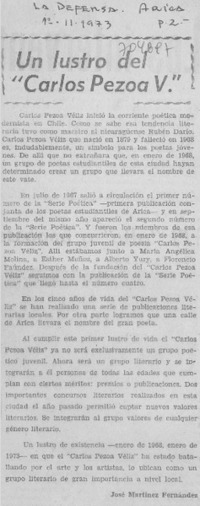 Un lustro del "Carlos Pezoa V."
