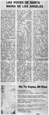 Las voces de Santa María de los Angeles.