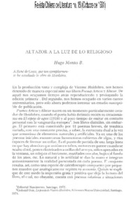 Altazor a la luz de lo religioso
