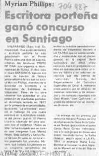 Escritora porteña ganó concurso en Santiago