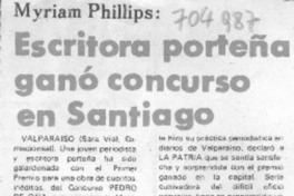 Escritora porteña ganó concurso en Santiago