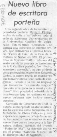 Nuevo libro de escritora porteña.