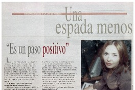 Una espada menos : [entrevista]