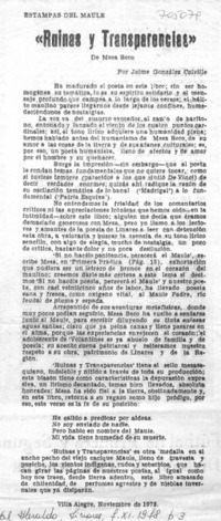 Ruinas y transparencias