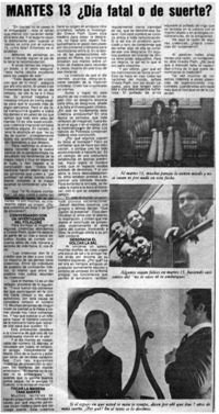 Martes 13 (día fatal o de suerte?.