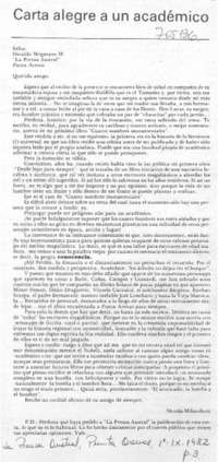 Carta alegre a un académico