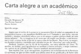 Carta alegre a un académico