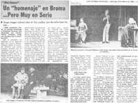 Un "Homenaje" en broma-- pero muy en serio.