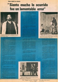 "Siento mucho lo ocurrido, fue un lamentable error" : [entrevista]