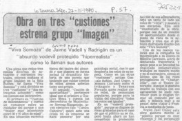 Obra en tres "custiones" estrena grupo "Imagen".
