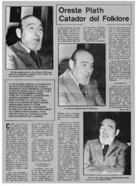 Oreste Plath catador del folklore.