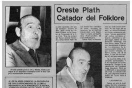 Oreste Plath catador del folklore.