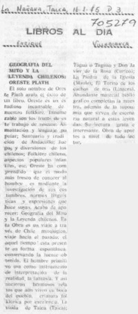 Geografía del mito y la leyenda chilenos