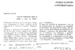 Aportes folklóricos sobre el tejido a telar en Chile"