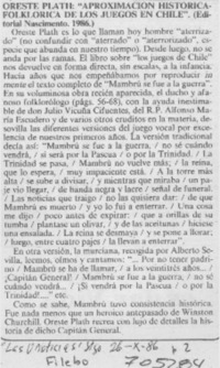 Aproximación histórica-folklórica de los juegos en Chile"