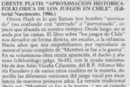 Aproximación histórica-folklórica de los juegos en Chile"