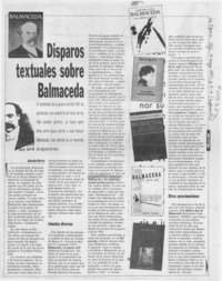 Disparos textuales sobre Balmaceda