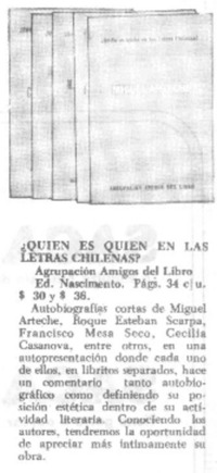 Quién es quién en las letras chilenas?