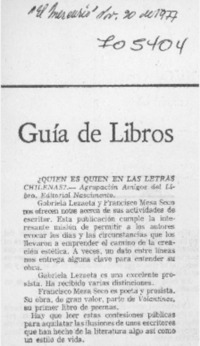 Quién es quién en las letras chilenas?