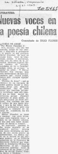 Nuevas voces en la poesía chilena