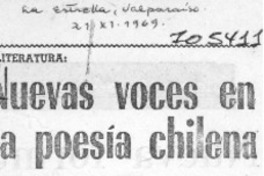 Nuevas voces en la poesía chilena