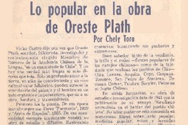 Lo popular en la obra de Oreste Plath
