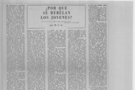 Por qué se rebelan los jóvenes"