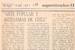 Arte popular y artesanías de Chile"