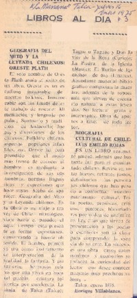 Geografía del mito y la leyenda chilenos: Oreste Plath