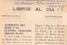 Geografía del mito y la leyenda chilenos: Oreste Plath
