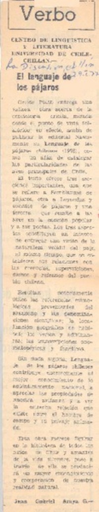 El lenguaje de los pájaros