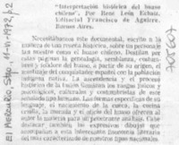 Interpretación histórica del huaso chileno.